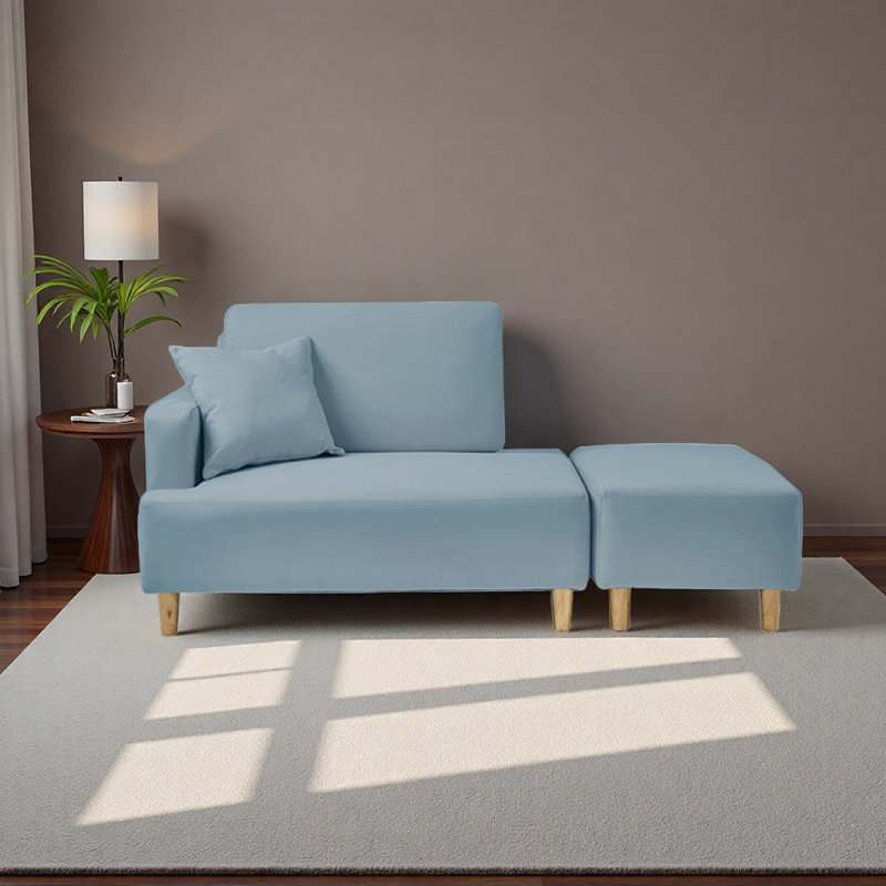 Chaise longue de luxe avec éponge de densité, Orienté à gauche (vu de face), Bleu