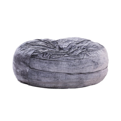 Purple 5-Foot Round Bean Bag Chair With Memory Foam, Soft , Armless And Comfortable Seating Modern Foam Filler, Backless