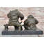 Statue bronze de musicien chinois et cordonnier - Sculpture d'art populaire