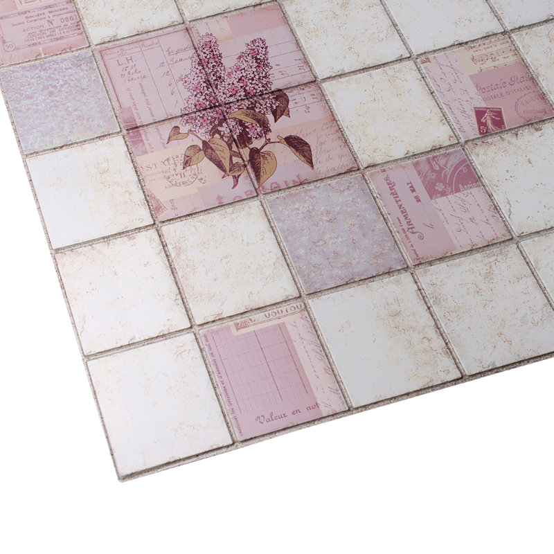 Panneau mural 3D 19 po x 38 po blanc / mauve (paquet de 10)