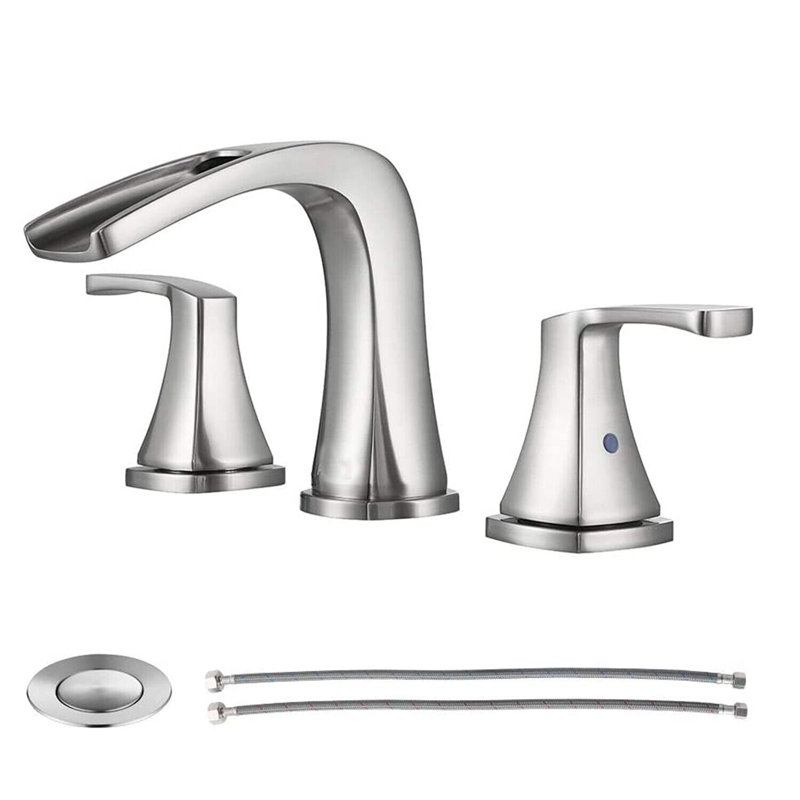 2-handle Bathroom Faucet with Drain Assembly