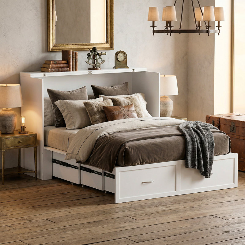 Lit escamotable escamotable avec prises de courant