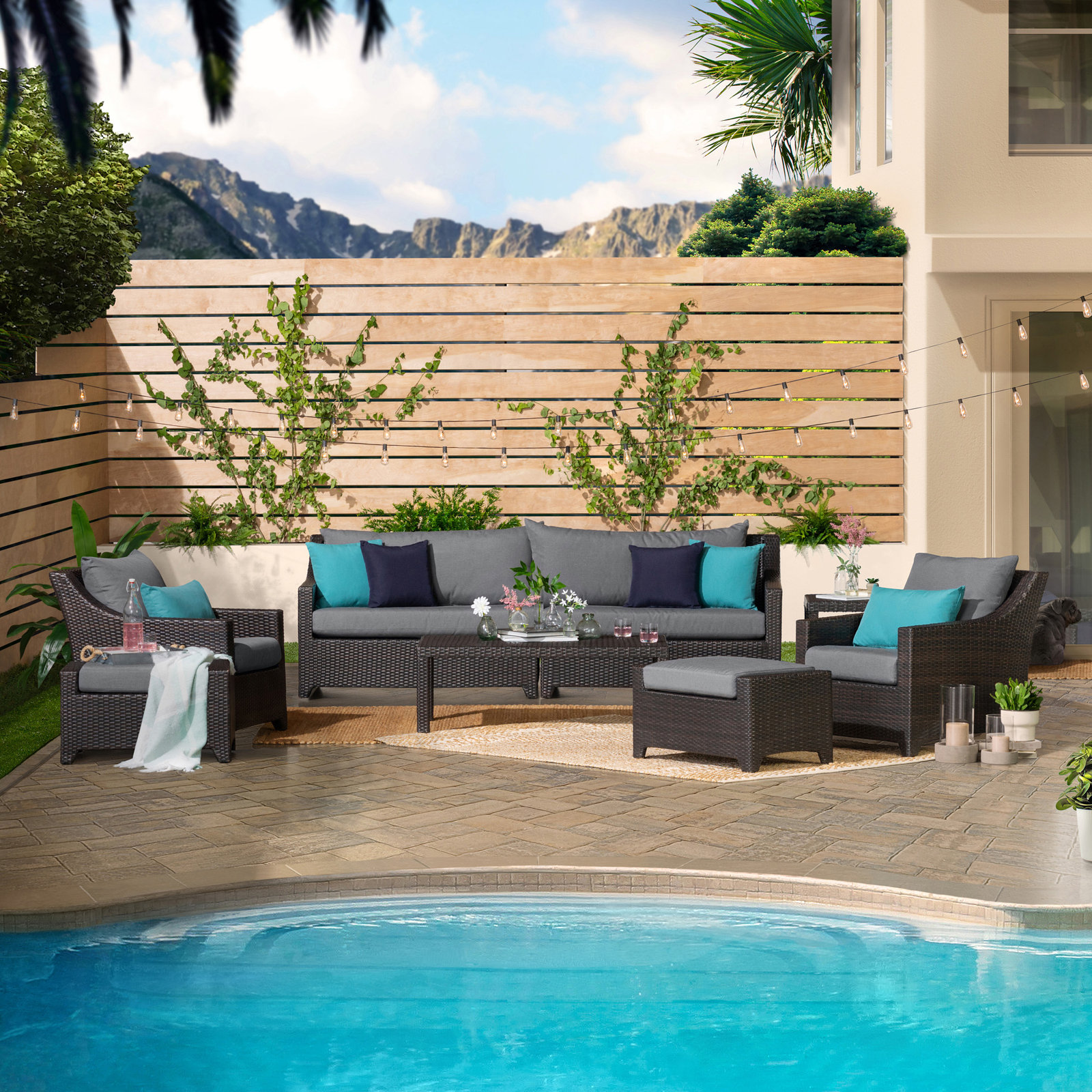 Fionnula 5-Person Patio Seating Group, Stone Grey