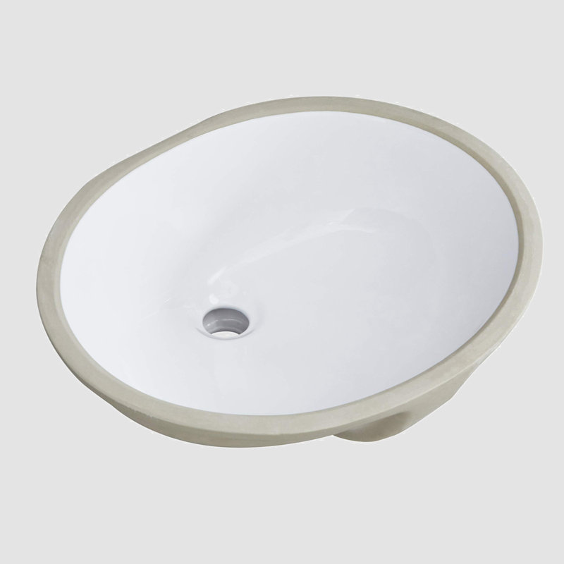Go Peak Track 14.375'' Ceramic Oval Bathroom Sink with Overflow