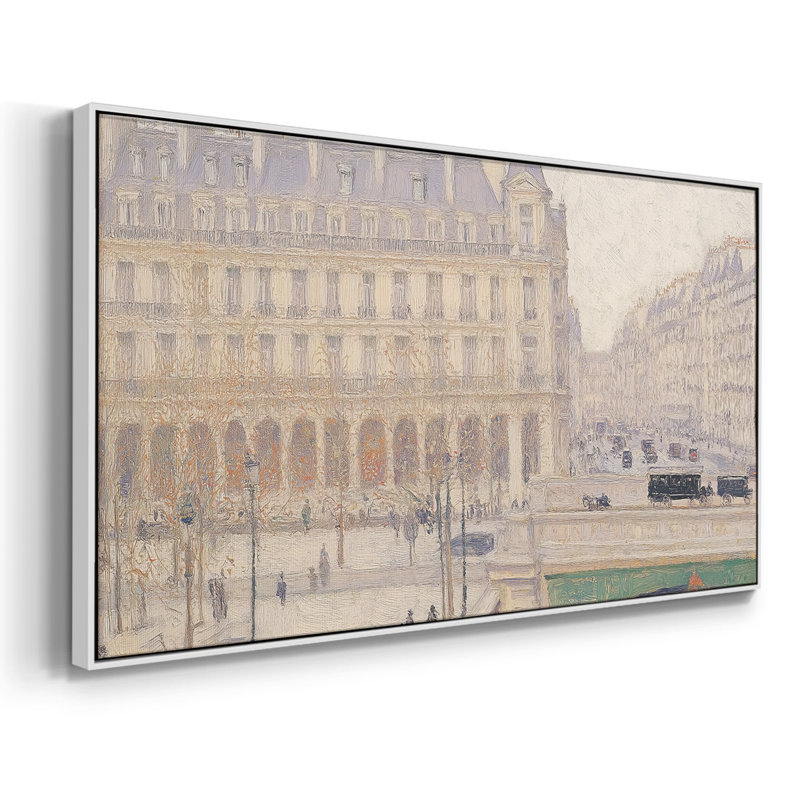 Série paysage - CXLVII - Toile tendue avec châssis encadré - Prêt à être accroché, H 21 po x l 41 po, Blanc