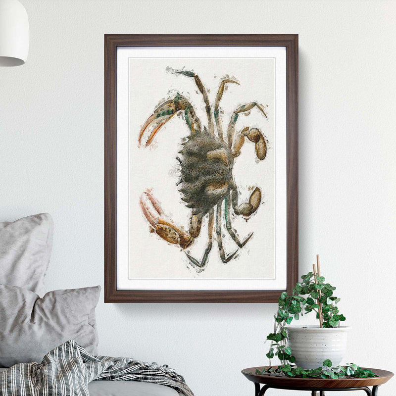 Lady Crab by J.E. De Kay - Framed Print, 65cm H x 48cm W x 2cm D, Walnut Framed