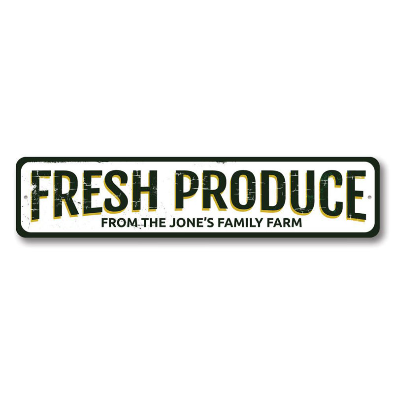 Plaque en aluminium Fresh Produce, H 4 po x l 18 po x P 0,04 po