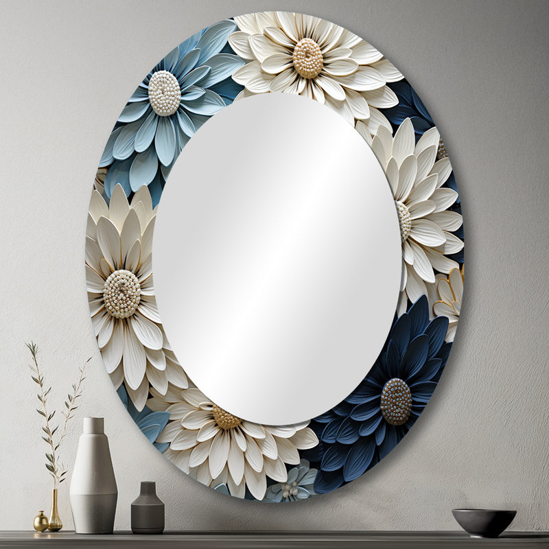 Theodulus - Miroir mural ovale traditionnel, 43 po x 33 po