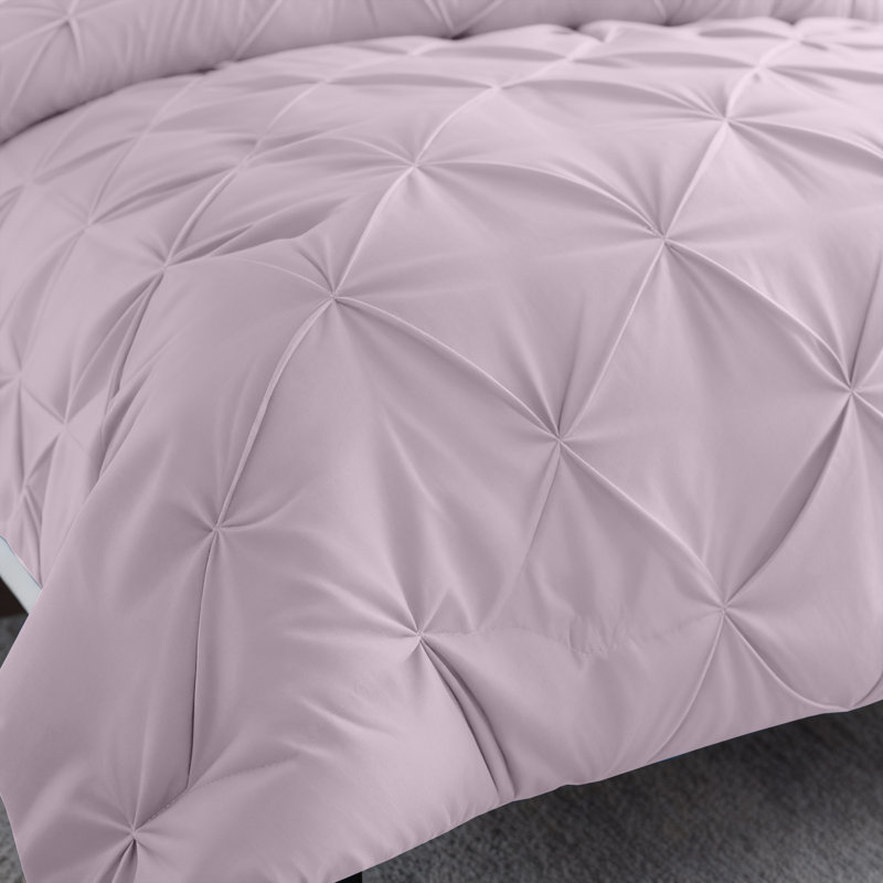Aspire Homeware High Quality Microfiber Pintuck Design Duvet Cover With Pillowcases, Single Duvet Cover  + 1 Pillowcase