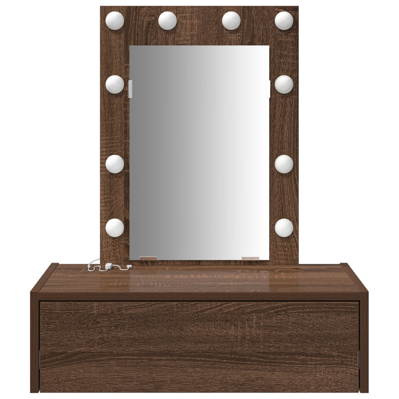 Particle Board 60 X 40 X 70 Cm Dressing Table, Brown Oak