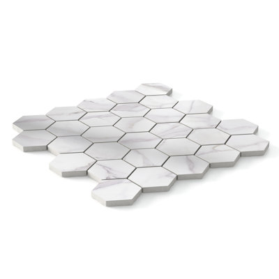 Harbor Glossy Hexagon Mosaic Wall & Floor Tile (.80 Sq. Ft. /Sheet)