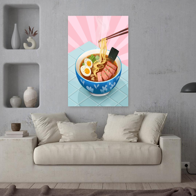 Art mural contemporain Ramen, H 36 po x l 24 po