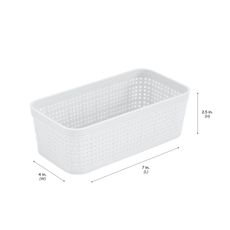 Rebrilliant Plastic Decorative Bin, White
