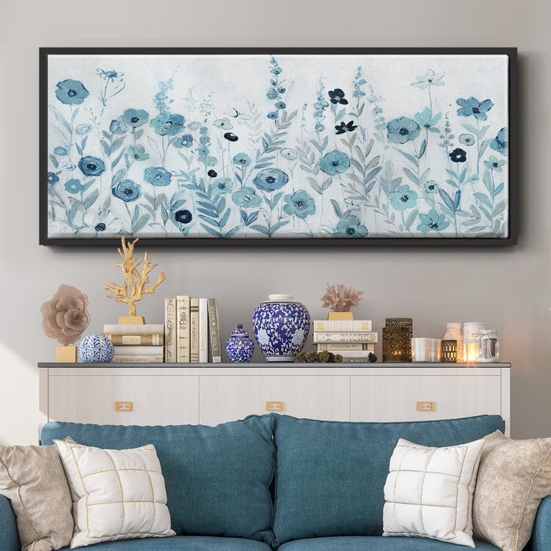 Endless Field of Blue - toile encadrée, H 12 po x l 30 po