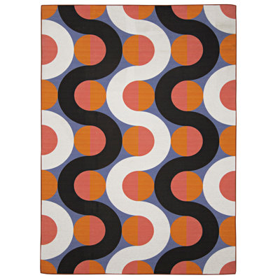 Tapis abstrait lavable intérieur / extérieur Kivett