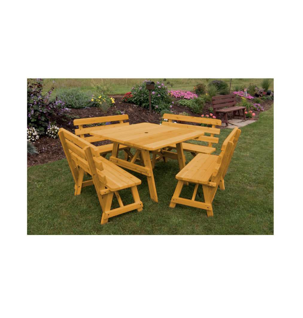 Bermondsey 8 - Person Wood Patio Dining Set with Square Table Rosecliff Heights 