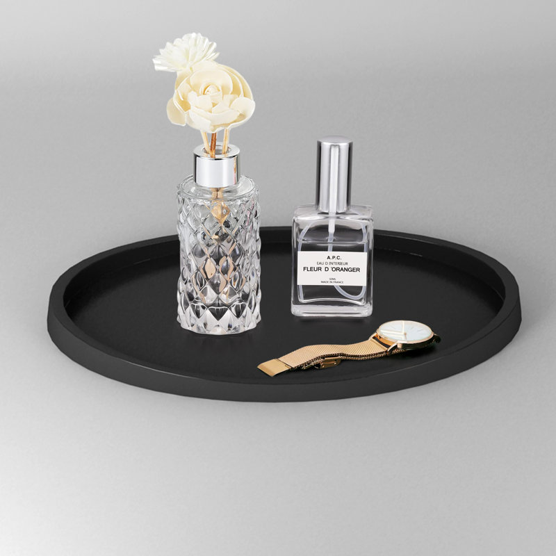 Ebern Designs Newport Amenity Tray, Cosmetic Organiser, Hand Towel Storage For Bathroom Vanity Countertop, Metal White Finish