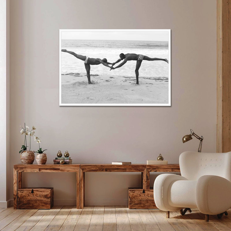 «Good Good Black Art Larking IV» par Stephane Gaboué | Édition murale limitée, reproduction de paysage avec cadre, Blanc