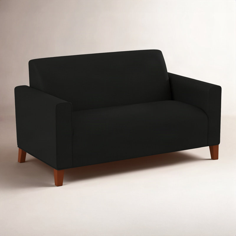 Kailum 69" Square Arm Sofa, Dorset Black Performance Chenille