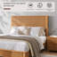 Base de lit en bois massif, cadre de lit plateforme grand avec tête de lit, tête de lit haute en bois naturel, aucun sommier requis, naturel-219446310-219446312