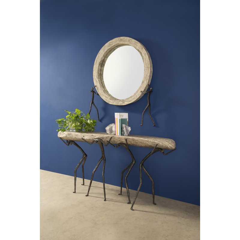 Atlas 60" Black and Gray Stone Console Table