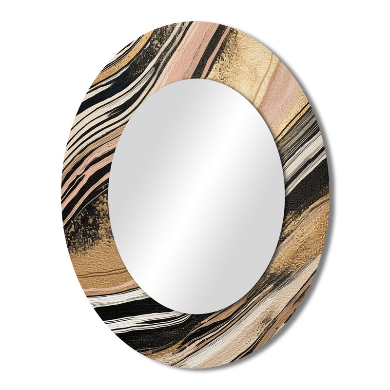 Miroir mural ovale doré, 43 po x 33 po