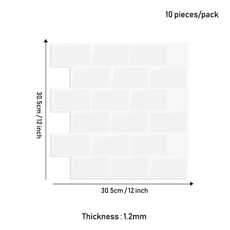 30.5cm W x 30.5cm L Polyurethane (PU) Peel and Stick Wall Decals, White