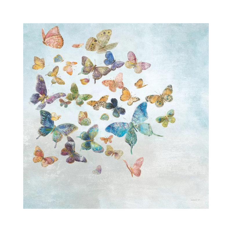 Beautiful Butterflies V3 Sq Light by Danhui Nai - Wrapped Canvas Gallery-Wrapped Canvas Giclée