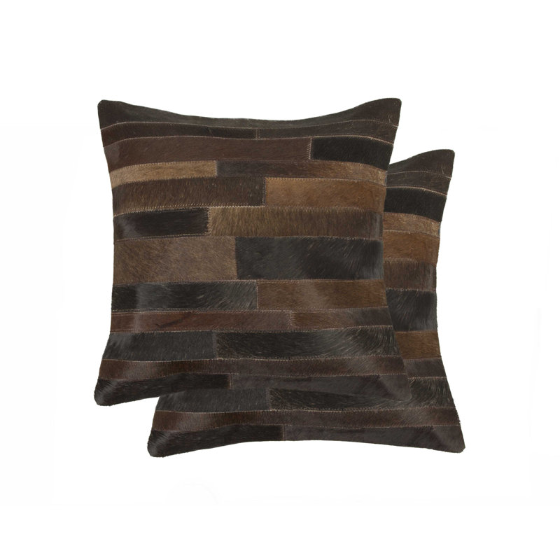 Geometric Cowhide Throw Pillow