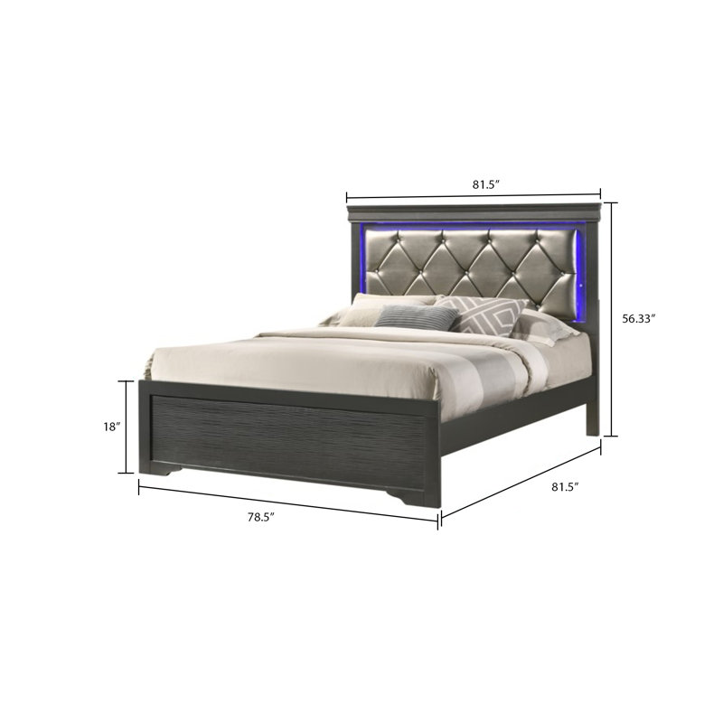 Mayodan Upholstered Standard Bed, Twin, Gray