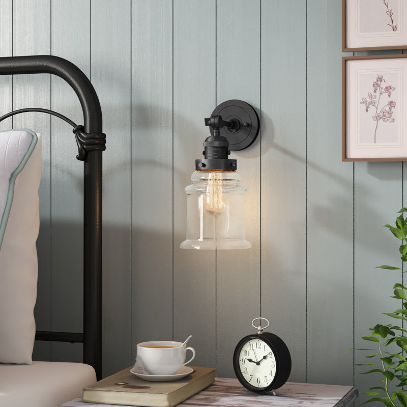 Galaviz Armed Sconce, Clear, Satin Gold, Bulb Not Included