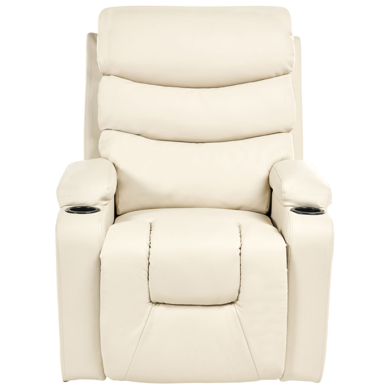 Electric Recliner Chair ETER Faux Leather Black, Beige