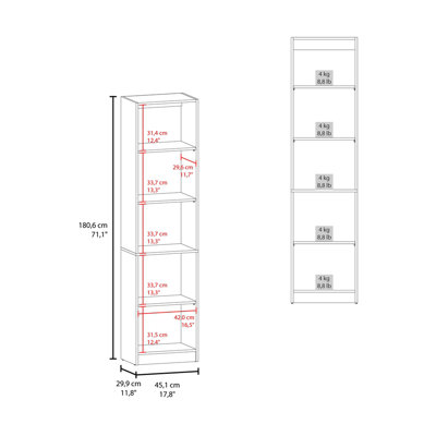 Bookcase Compact Bookshelf with Multiple Shelves