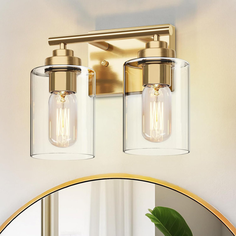 Modern Bathroom Vanity Light Fixture With Finish And Clear Glass Shade, Dimmable Wall Sconce Lighting For Bathroom, Bedroom, And Living Room