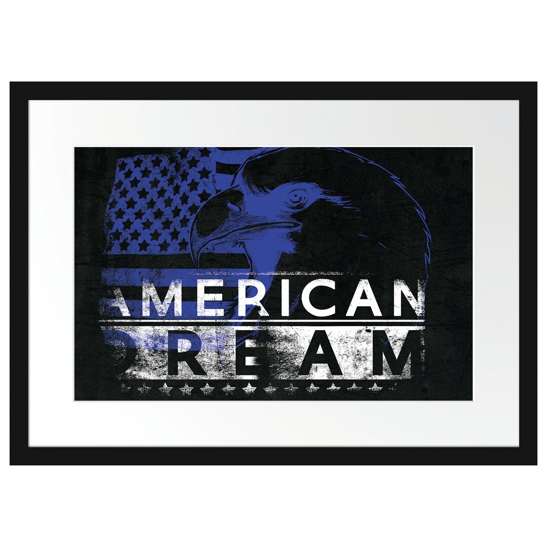 Gerahmtes Poster American Dream Schwarz