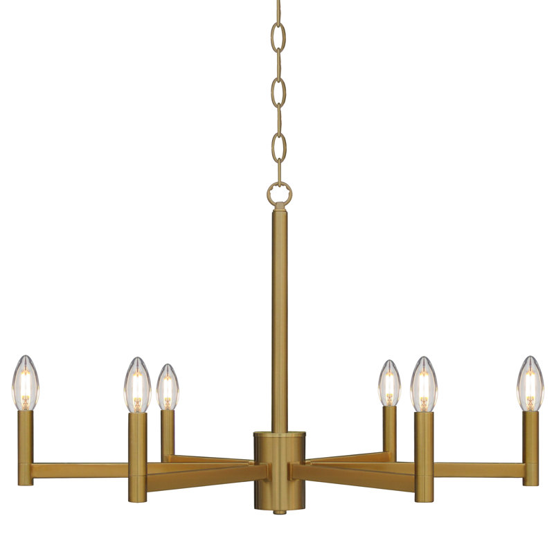 Lustre chrome 6 lumières Mercer41, Or naturel