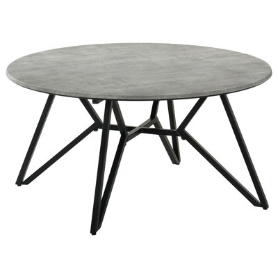 Travis Cement And Gunmetal Round Top Coffee Table
