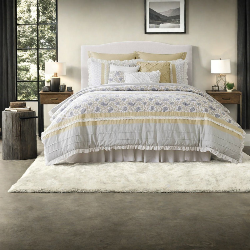 Ensemble de literie en percale de coton de première qualité, grand confort campagnard