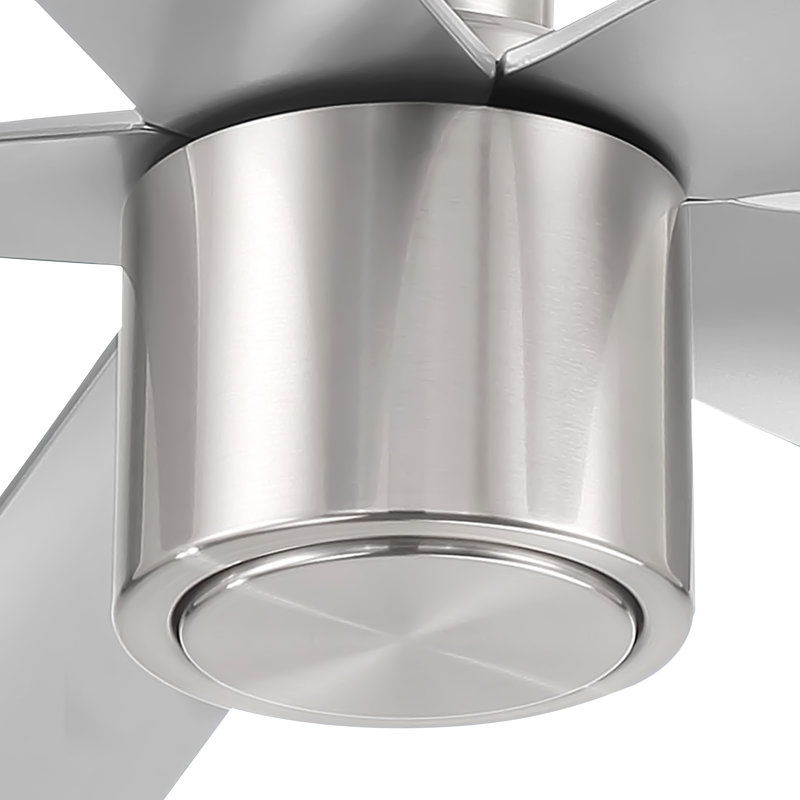 Ventilateur de plafond 5 pales avec télécommande RAVian (sans lumière), Nickel brossé, 60"