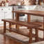 Banc de salle à manger en bois massif, banc de rangement à 2 niveaux avec tablette de rangement inférieure pour la cuisine, la salle à manger, finition en bois naturel