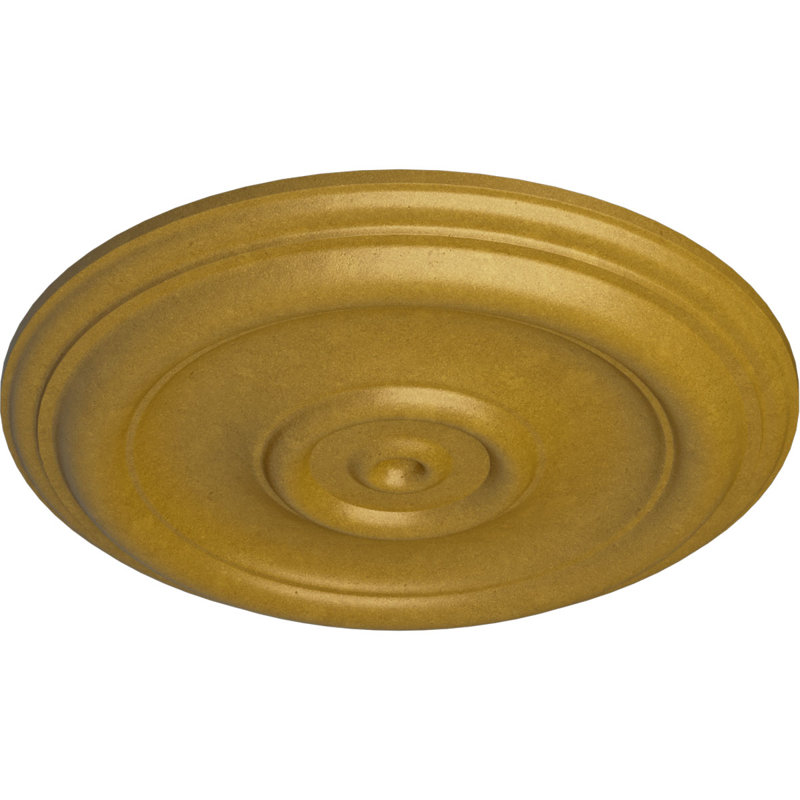 Médaillon de plafond traditionnel Endurathane, DO 12 po x P 1 po (convient aux auvents jusqu'à 2 3/4 po), finition dorée pharaons peinte à la main