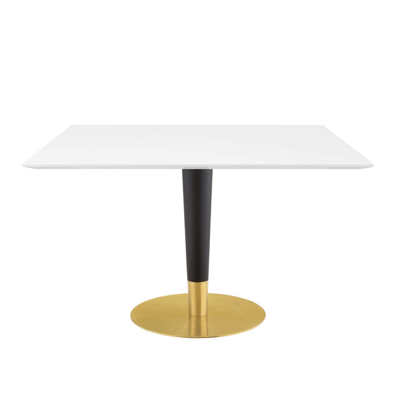 Zinque Square Dining Table, White, 47" W x 47" L