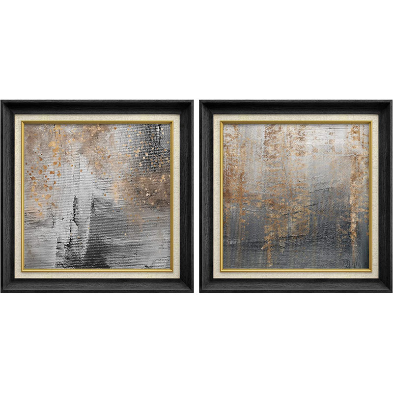 Classic Classic - Ensemble de 2 peintures simples sur toile, Noir