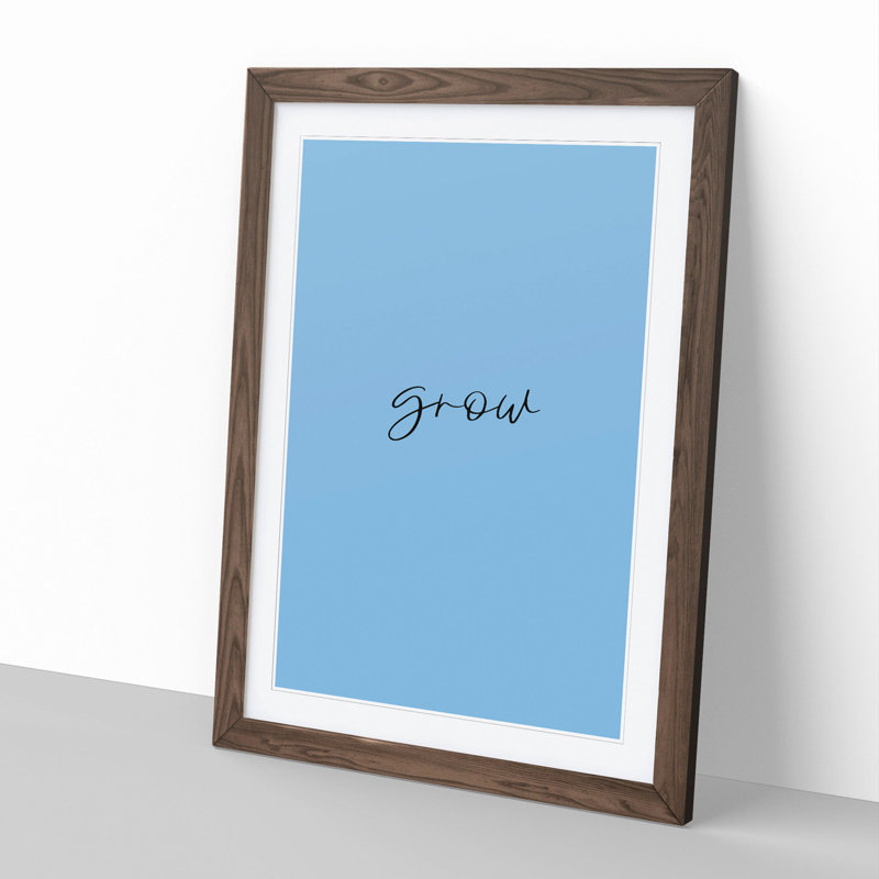 Grow - Picture Frame Typography, 90cm H x 65cm W x 2cm D, Walnut Framed