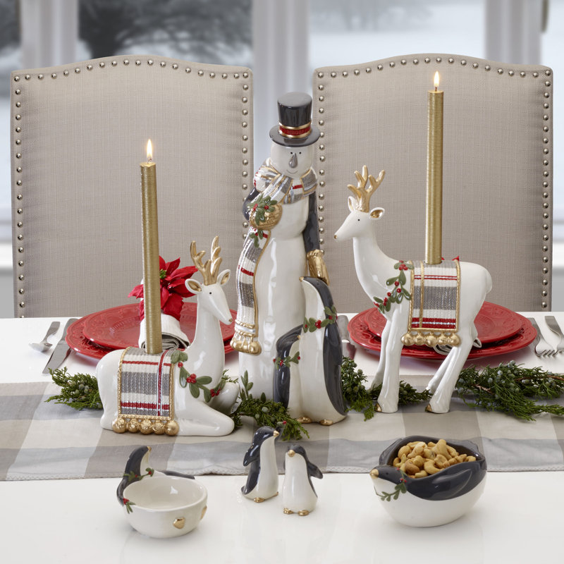 Plat à noix Fitz and Floyd Mistletoe Merriment Penguin, 8 onces, assorti