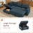 Brunella Upholstered Corduroy Sectional Sofa Bed Blue-326068162-326068166