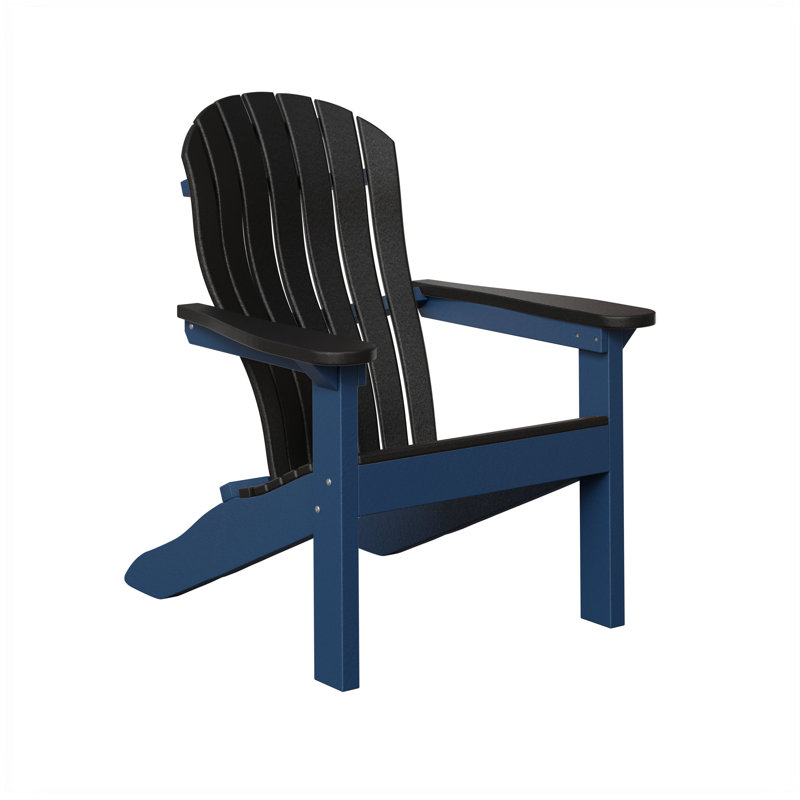 Berlin Gardens Contour Adirondack Chair, Black with Navy Blue