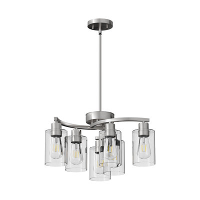 Lustre moderne 6 lumières à abat-jour