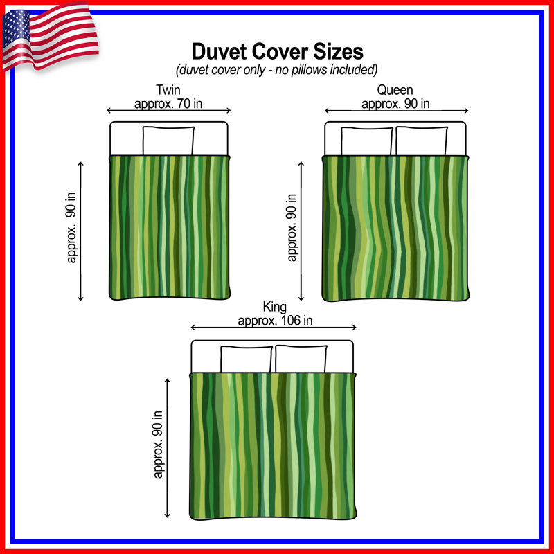 Housse de couette Green Stripes, Grand lit