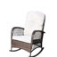 Fauteuil d'extérieur avec coussin moelleux et résistant - Fauteuil à bascule de jardin large en PE pour terrasse et patio